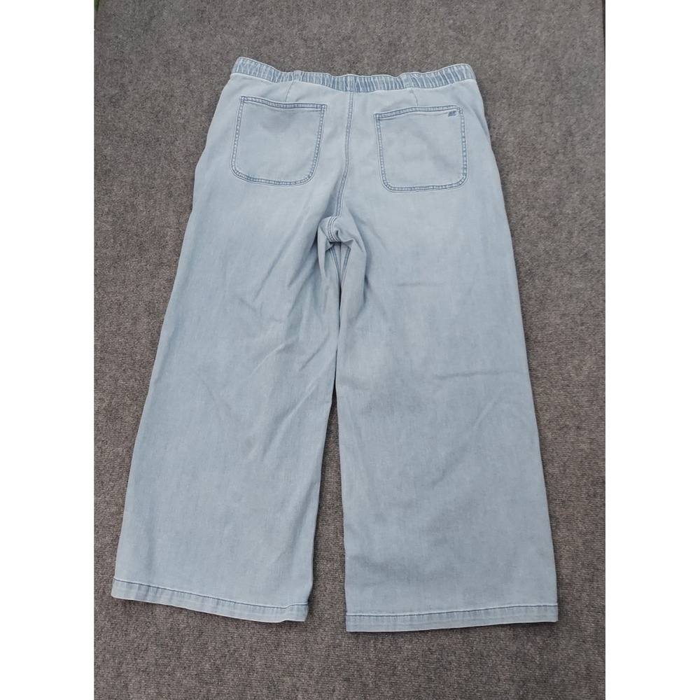 American Eagle Jeans Womens XL Blue Low Rise Ultra Wide Leg Drawstring Pull On - Picture 2 of 13